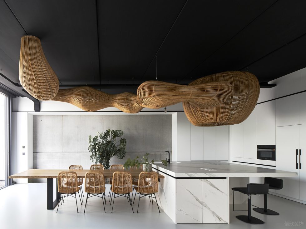 素木色極簡(jiǎn)風(fēng)辦公室裝修設(shè)計(jì)白木色組合式中島臺(tái)