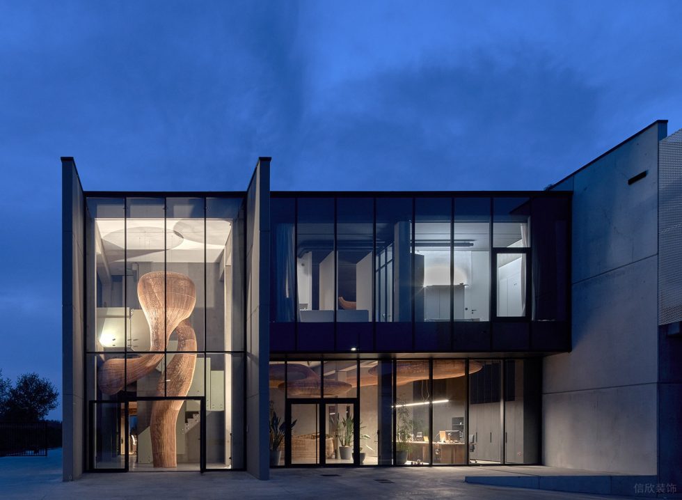 素木色極簡(jiǎn)風(fēng)辦公室裝修設(shè)計(jì)灰色調(diào)建筑外立面效果圖