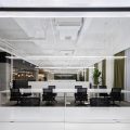 白木色簡約風(fēng)辦公室裝修設(shè)計黑白色辦公大廳效果圖