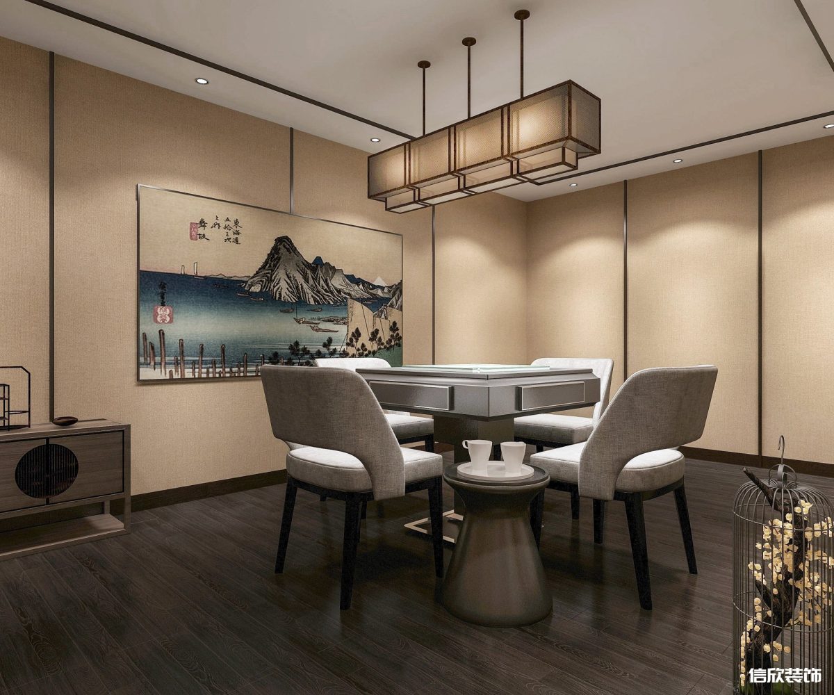 深圳南山桃源現(xiàn)代暖色棋牌室麻將房裝修設(shè)計