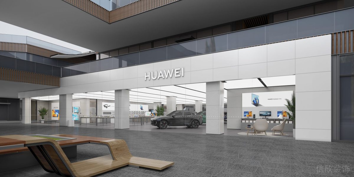 華為手機(jī)數(shù)碼專賣店門面外觀裝修設(shè)計圖