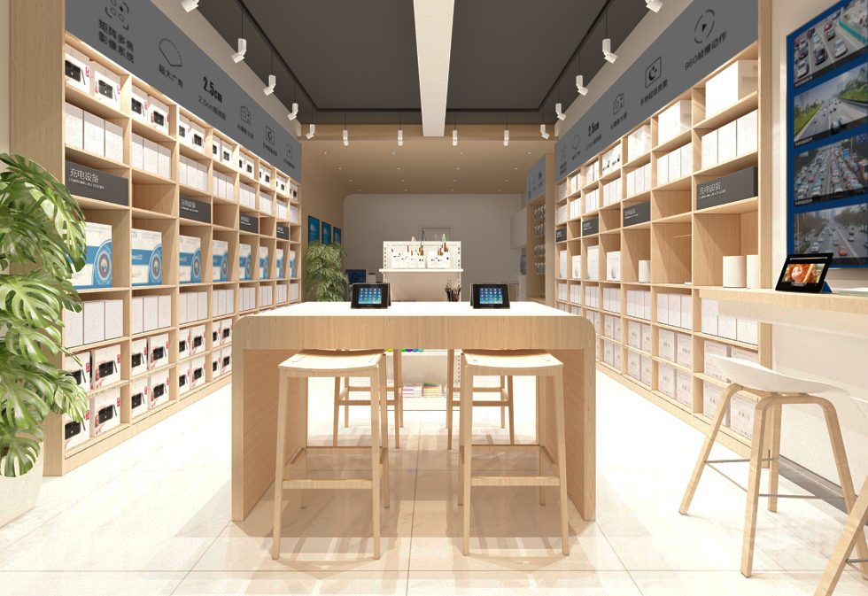 深圳南山西麗手機(jī)數(shù)碼店中島實木體驗臺