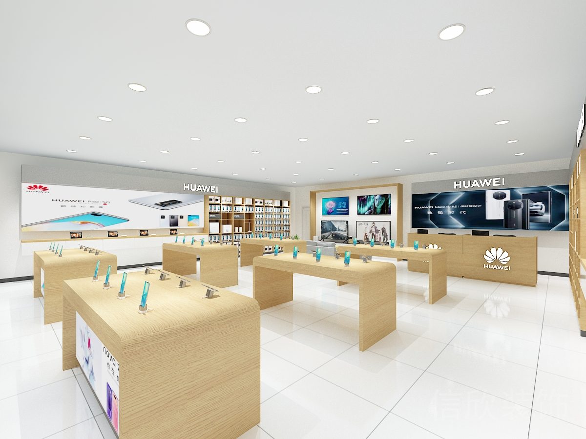 深圳南山假日廣場手機數(shù)碼店平面天花吊頂裝修