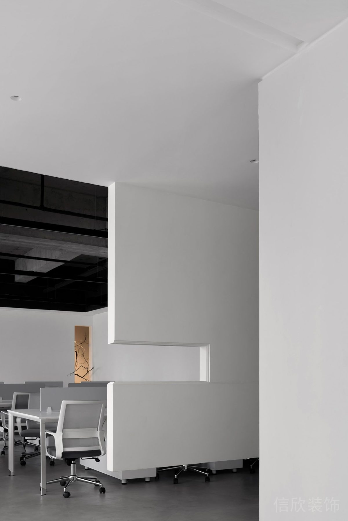 純白極簡風格辦公空間裝修設計辦公區(qū)