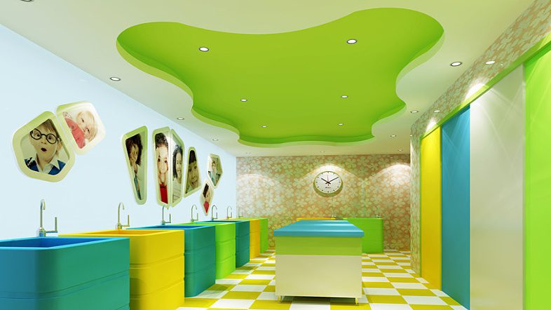 深圳市羅湖區(qū)思維英語培訓(xùn)機構(gòu)彩色洗手間裝修設(shè)計