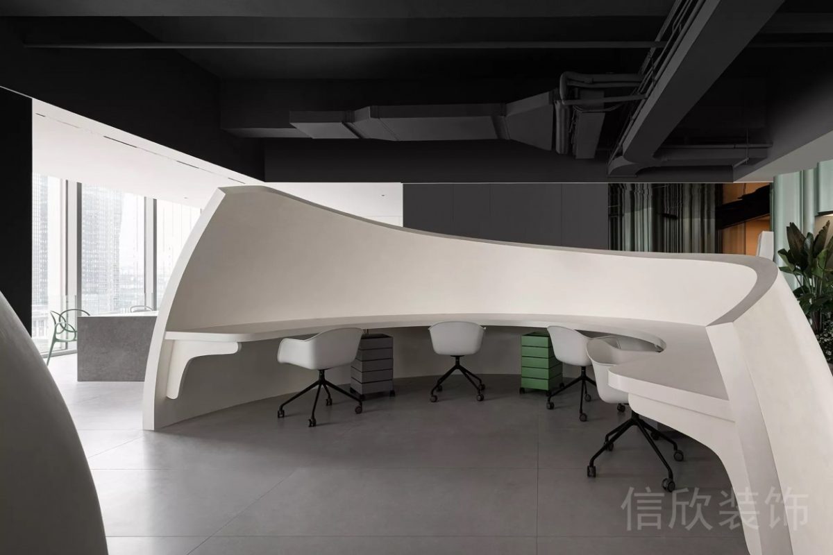 簡(jiǎn)約蛋殼式辦公室效果圖