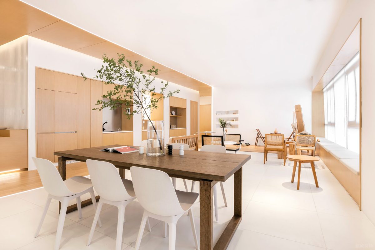 客戶洽談室開放式區(qū)域木質(zhì)日系風(fēng)效果