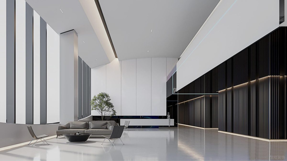 科技簡約風(fēng)辦公室裝修設(shè)計 科技簡約大堂