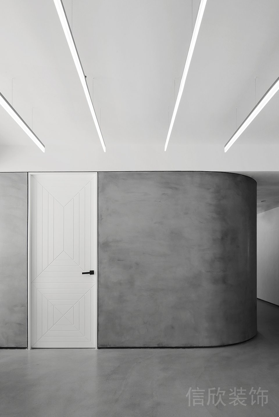 內(nèi)嵌式燈帶門前過(guò)道效果圖