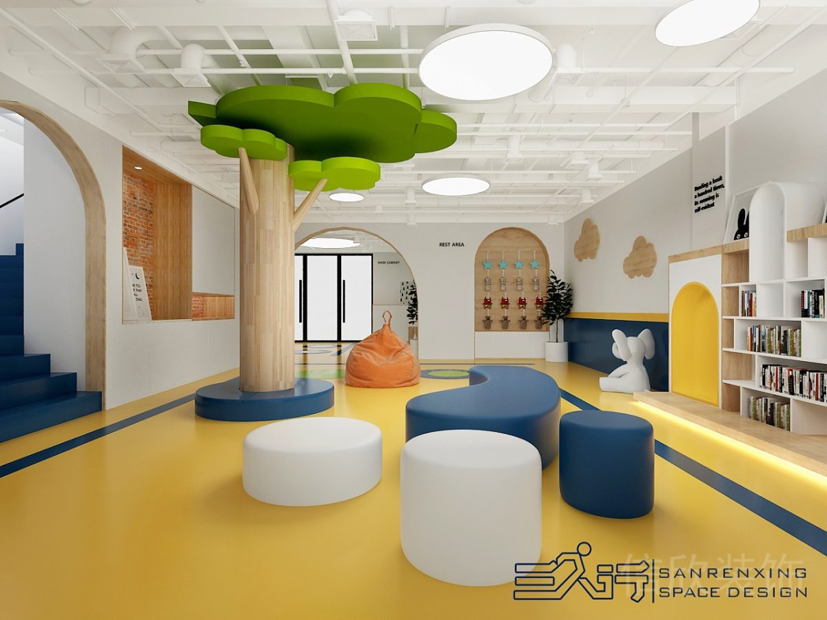 早教中心裝修設計休息室智慧樹環(huán)形椅