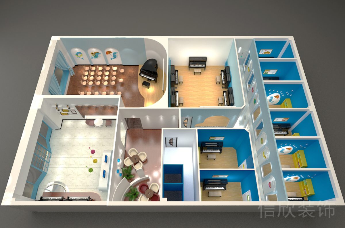 深圳市羅湖區(qū)東門海豚街國際少兒鋼琴培訓中心俯視鳥瞰圖