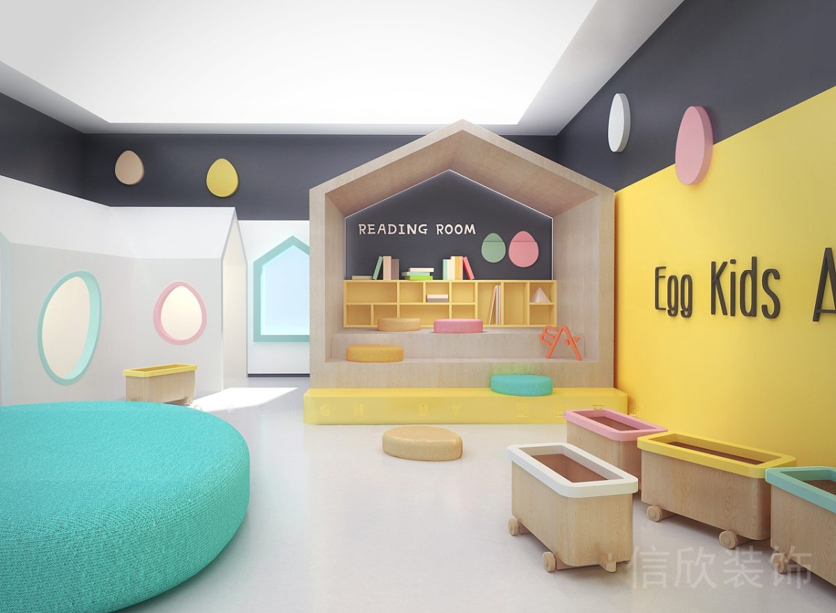 深圳市羅湖區(qū)國貿(mào)金光華雞蛋少兒藝術(shù)培訓(xùn)學(xué)校娛樂玩耍區(qū)域裝修