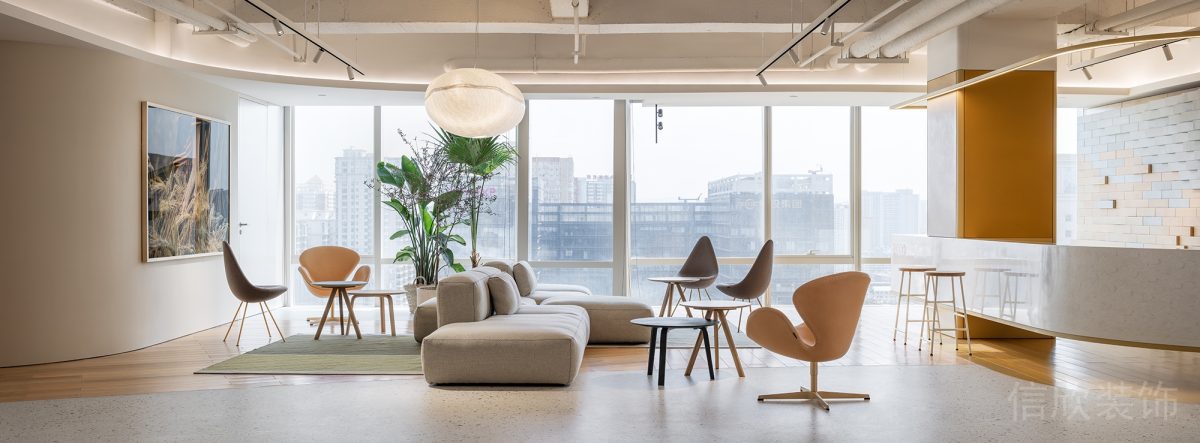 現(xiàn)代簡約風辦公空間接待區(qū)裝修設計