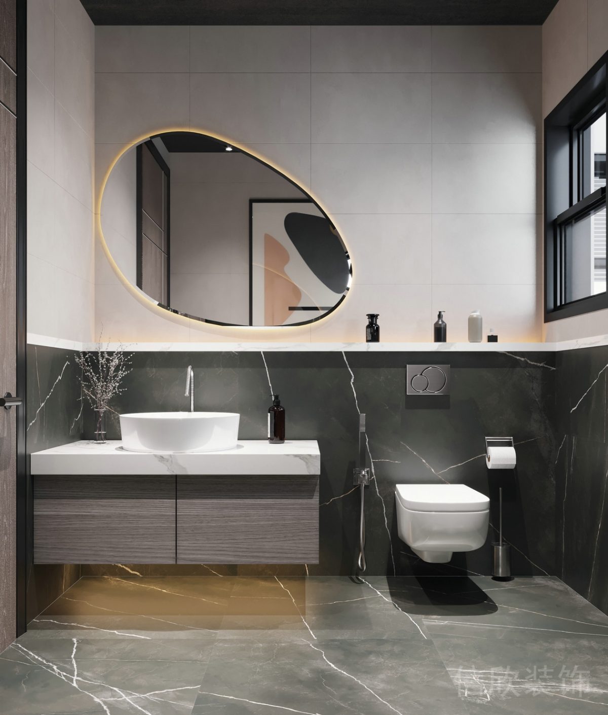 現(xiàn)代輕奢風格辦公空間衛(wèi)生間裝修設計