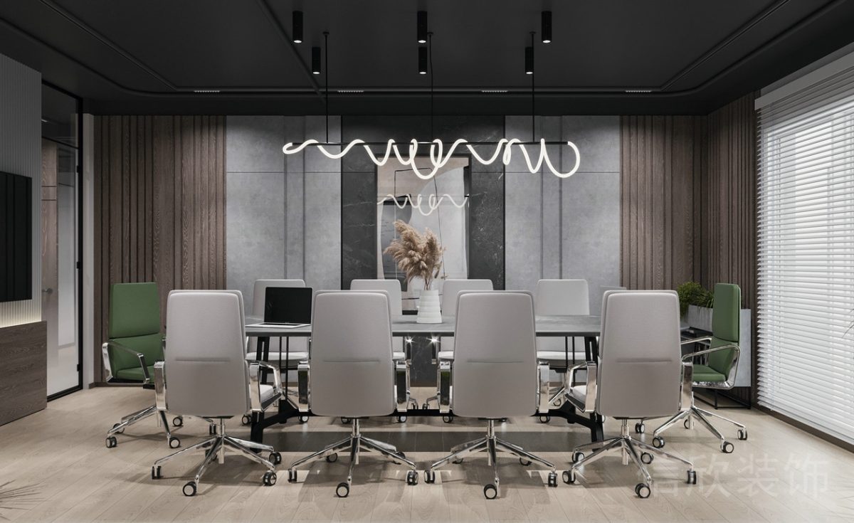 現(xiàn)代輕奢風格辦公空間小會議室裝修設計