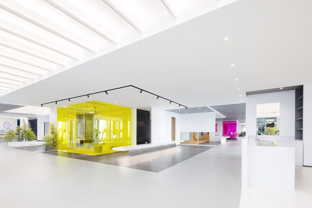 現(xiàn)代亞克力黃色辦公室裝修設(shè)計