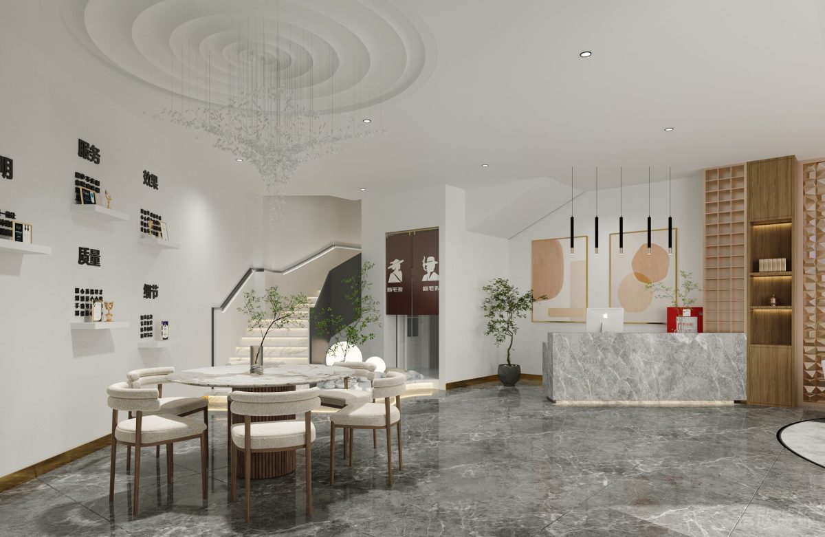 現(xiàn)代原木風(fēng)辦公室裝修設(shè)計(jì) 接待休息區(qū)