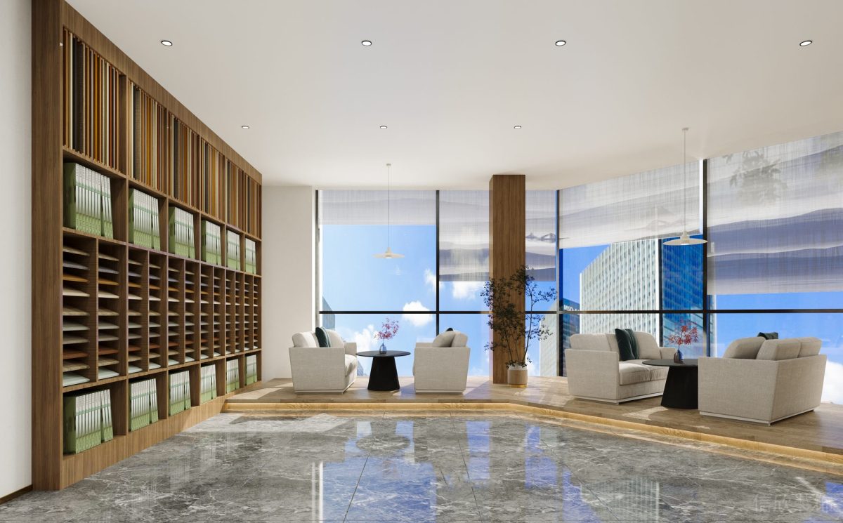 現(xiàn)代原木風(fēng)辦公室裝修設(shè)計(jì) 洽談區(qū)