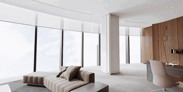 現代中式開放式辦公室效果圖