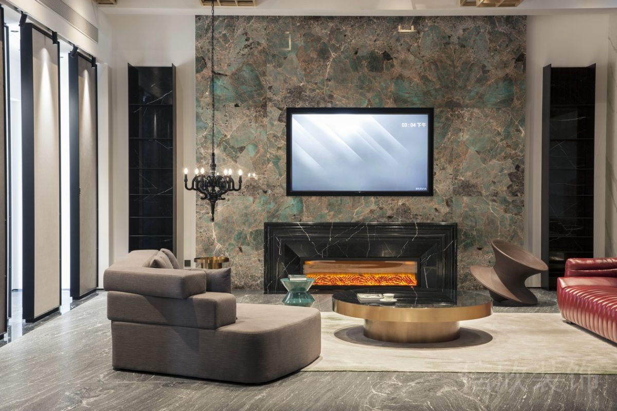 公共開放式休息區(qū)大理石設(shè)計天花吊頂