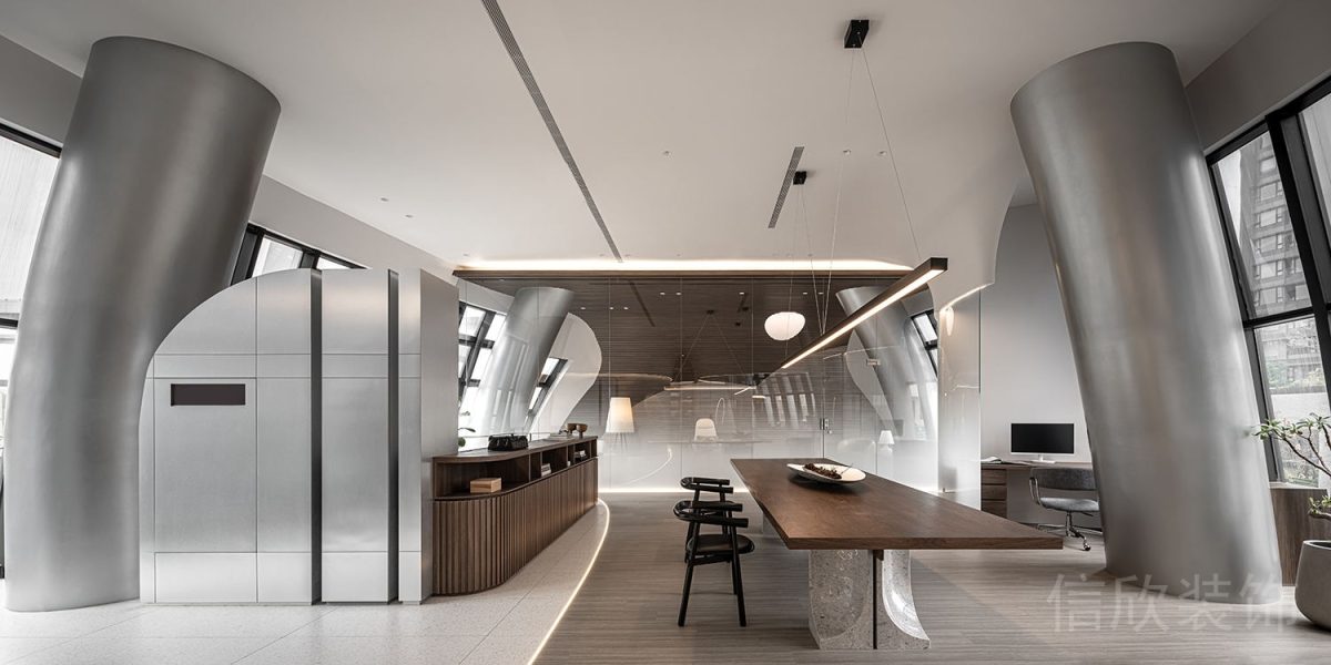 現(xiàn)代原木地板桌椅休息室裝修設(shè)計(jì)圖