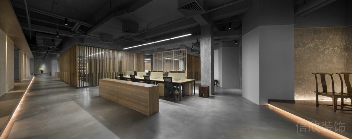 辦公室新中式裝修設(shè)計(jì)地臺燈飾效果圖