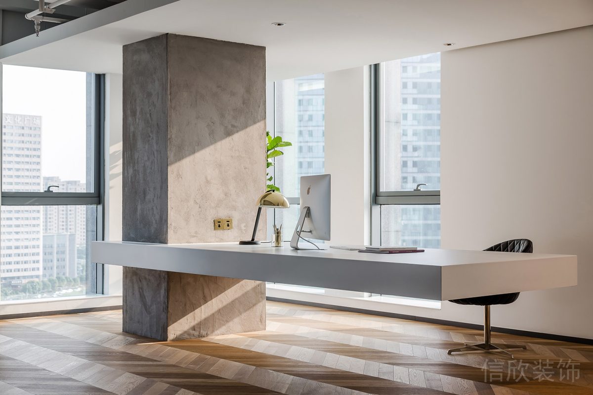 辦公室裝修設(shè)計(jì)定制墻柱效果圖裝修實(shí)木地板效果圖