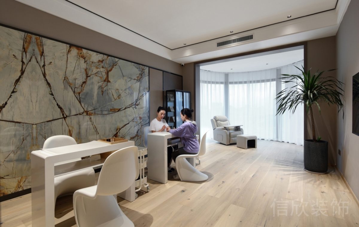 瓷磚大理石背景板集墻板美甲工作室設(shè)計效果瑜伽機構(gòu)休息區(qū)