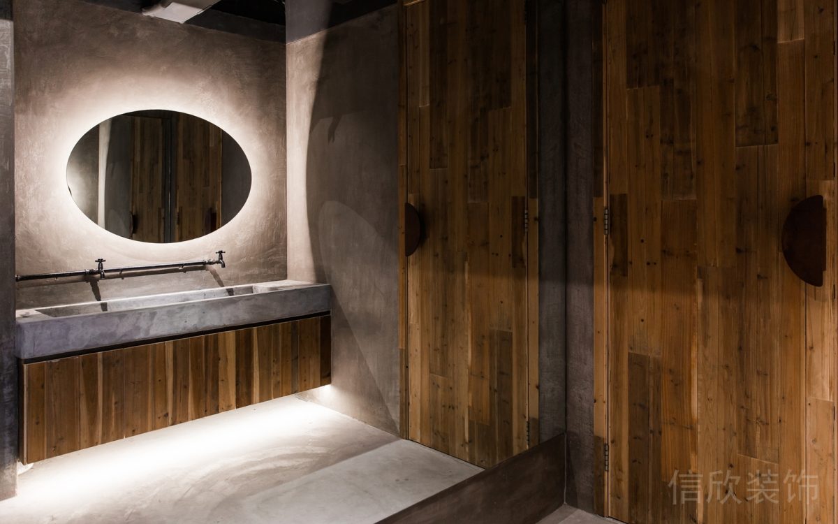 燈飾設(shè)計(jì)鏡面衛(wèi)生間原木風(fēng)過道效果圖