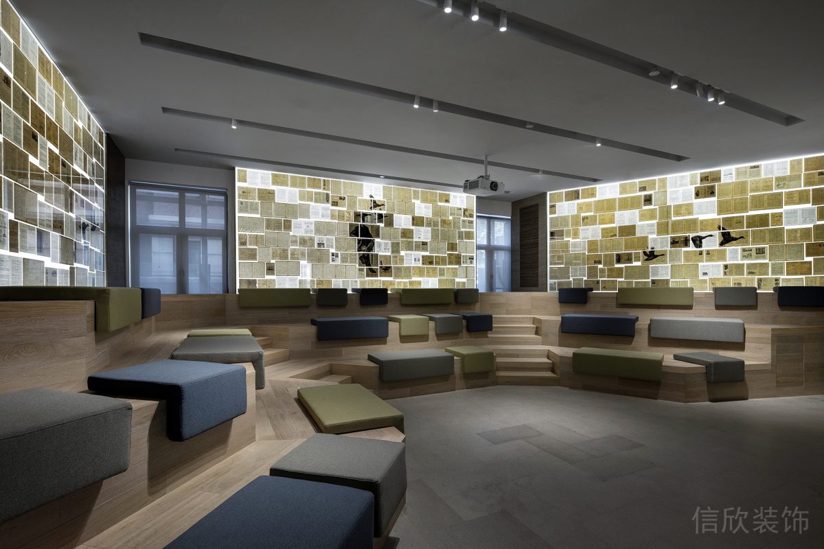 現代工作室裝修大廳活動區階梯榻榻米辦公室裝修