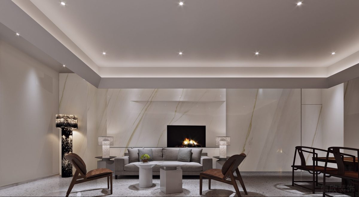 灰色紡織沙發(fā)裝修圓柱形燈塔藝術(shù)品設(shè)計辦公室休息區(qū)設(shè)計圖