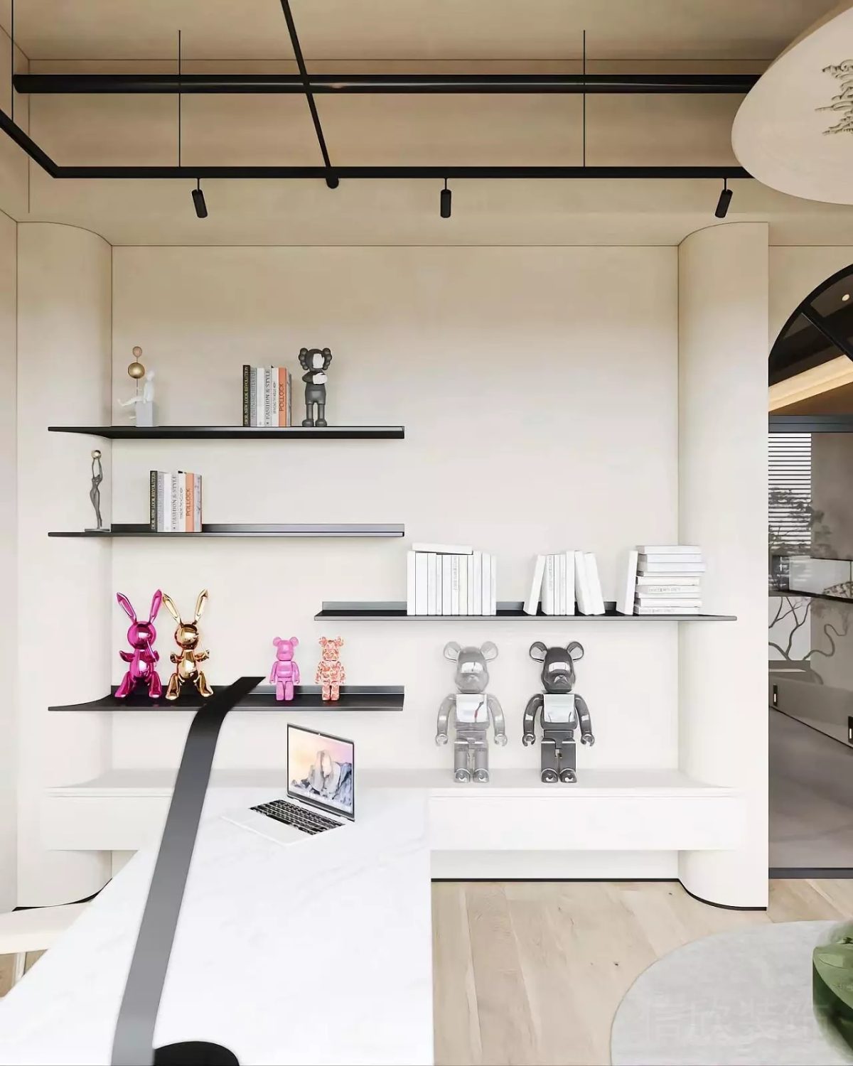 金屬置物板設(shè)計(jì)裝修白色效果簡(jiǎn)約分辦公室裝修