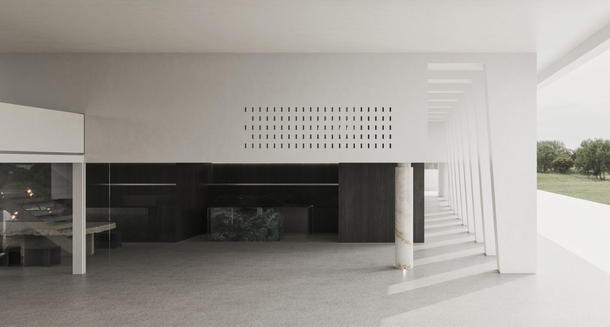 鏤空白色半墻設(shè)計(jì)效果簡約風(fēng)辦公室設(shè)計(jì)架空層效果裝飾玻璃隔斷走廊