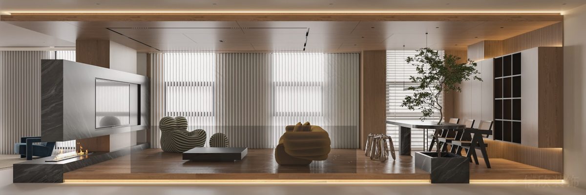 地臺(tái)辦公室裝修設(shè)計(jì)燈飾設(shè)計(jì)led效果收納墻柜客廳工作室百葉窗效果餐桌設(shè)計(jì)圖