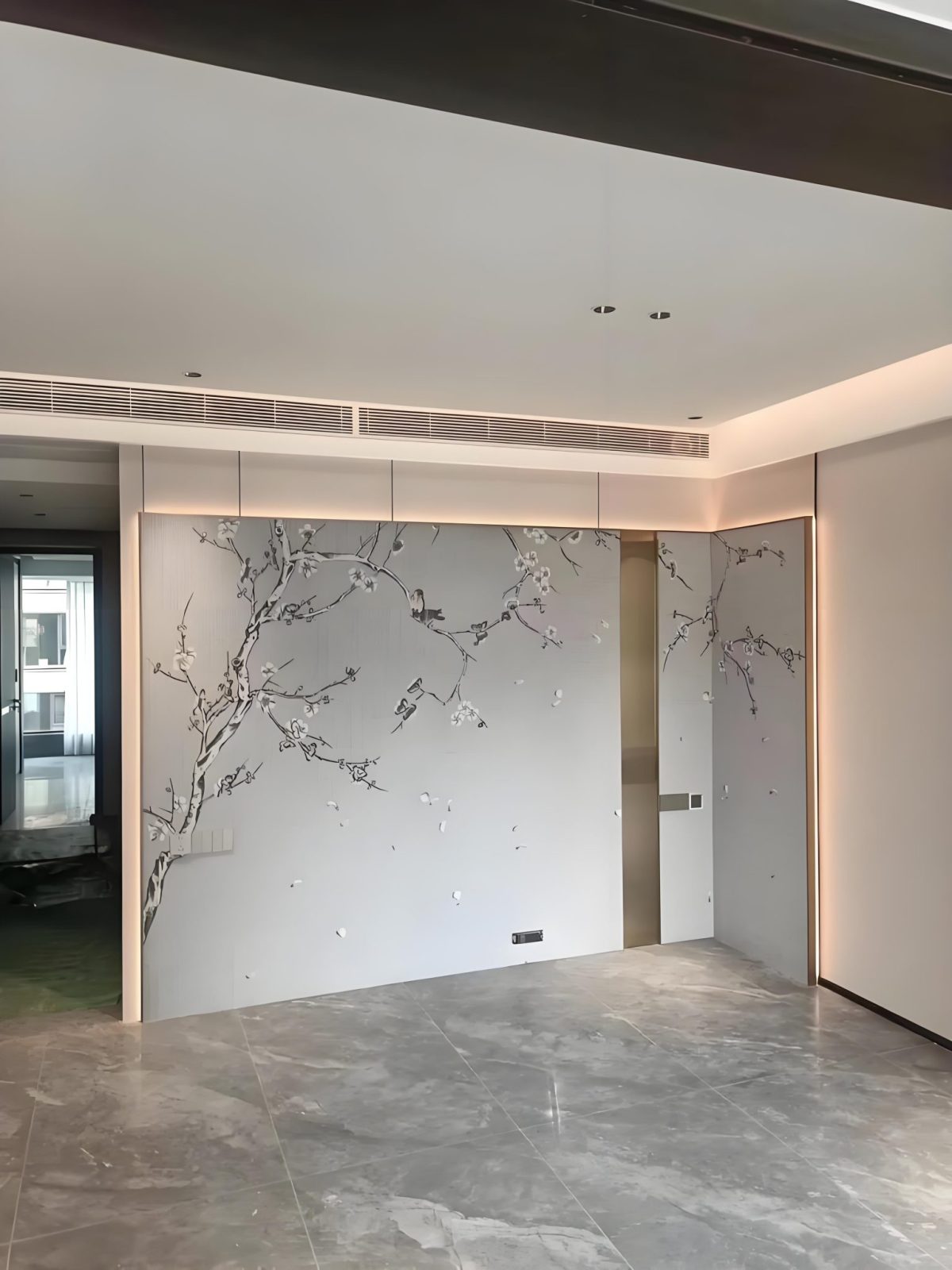 碳晶板花鳥形象墻