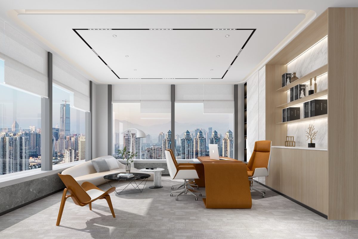 經理辦公室橙色辦公桌